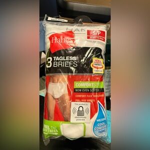 New Hanes Men White Tagless Briefs Comfort Soft  3-Pack - White Size S/P